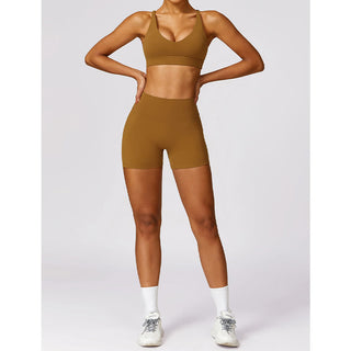 Buddha Gift Gym Sports Yoga Backless Bra Crop Tank Top Breathable Shorts