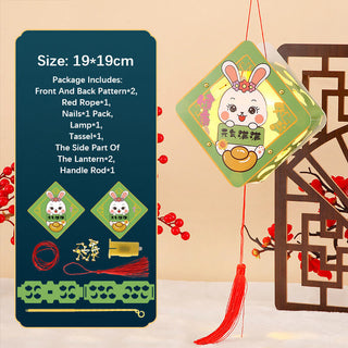 Buddha Gift DIY Good Luck Cute Rabbit Paper Lantern Lamp Mid-Autumn Festival Lantern Decoration