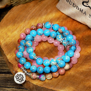 Buddha Gift Tibetan Purple Miano Real Bead Harmony Lotus Mala