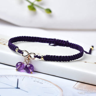 Buddha Gift Natural Strawberry Quartz Amethyst Green Phantom Bead Positive Bracelet