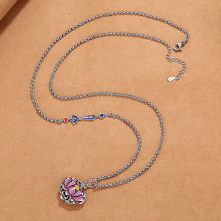 Buddha Gift Tibet Copper Lotus Luck New Begining Necklace Pendant