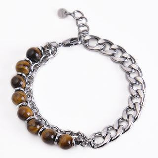 Buddha Gift Tiger Eye Picasso Jasper Frosted Stone Strength Bracelet