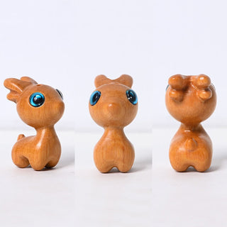 Buddha Gift Small Leaf Red Sandalwood Ebony Wood Sandalwood Green Sandalwood Lucky Mini Deer Protection Decoration