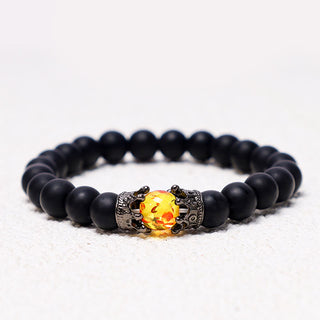 Buddha Gift Natural Stone King&Queen Crown Healing Energy Beads Couple Bracelet