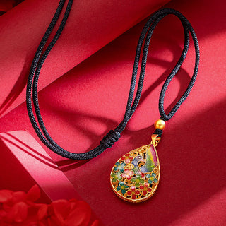 Buddha Gift Colorful Phoenix Flower Luck Strength Necklace Pendant