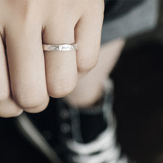 Buddha Gift 925 Sterling Silver Simple Design Blessing Couple Ring