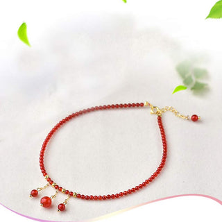 Buddha Gift Red Agate Confidence Calm Anklet