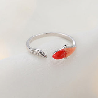 Buddha Gift Koi Fish Copper Balance Luck Adjustable Ring