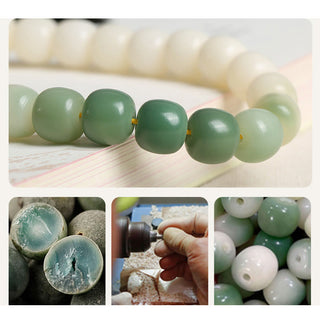 Buddha Gift Natural Gradient Bodhi Seed Fortune Money Bag Lotus Wisdom Tassel Wrist Mala