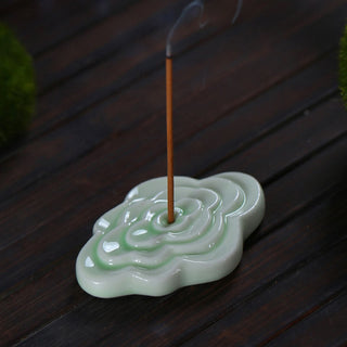 Buddha Gift Mini Auspicious Clouds Design Healing Stick Ceramic Small Incense Burner Decoration