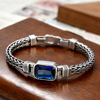 Buddha Gift Retro Blue Acrylic Dragon Keel Braided Design Healing Wealth Buckle Bracelet