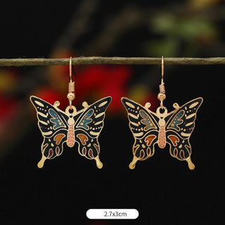 Buddha Gift Lotus Butterfly Flower Alloy Copper Enlightenment Drop Earrings