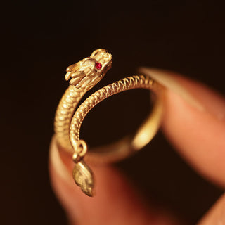 Buddha Gift 925 Sterling Silver Vintage Year of the Dragon Luck Protection Strength Adjustable Ring