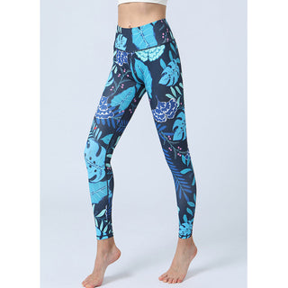 Buddha Gift Leaves Print Pants Sports Fitness Yoga High Waist Leggings Women's Yoga Pants
