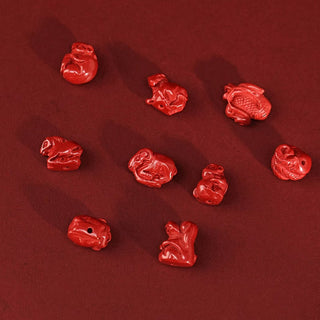 Buddha Gift Natural Cinnabar Dragon Blessing Red String Belly Chain