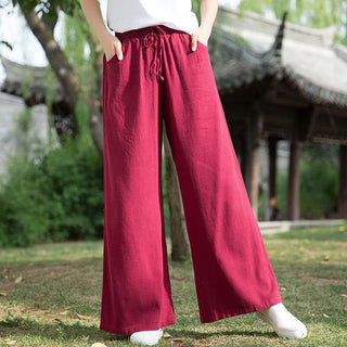 Buddha Gift Plain Wide Leg Pants Dance Women's Yoga Pants With Pockets