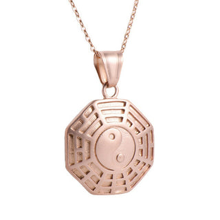 Buddha Gift Bagua Yin Yang Titanium Steel Balance Necklace Chain Pendant