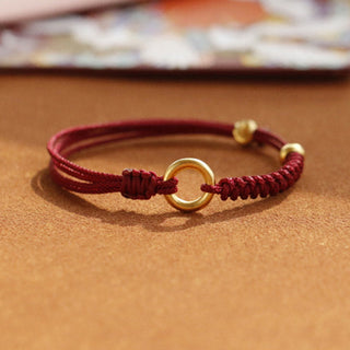 Buddha Gift Alloy Peace Buckle Luck Red String Bracelet