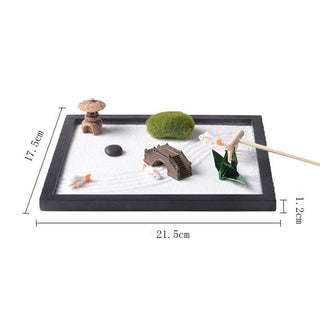 Buddha Gift Koi Fish Small Bridge Grass Landscape Peace Meditation Zen Garden Decoration