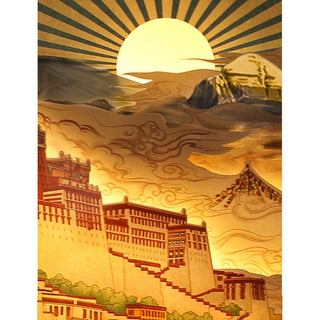 Buddha Gift Tibet Potala Palace Paper LED Carving Lamp Art Night Lights Creative LED Table Lamp