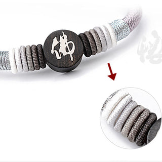 Buddha Gift Buddha Character Ebony Handcrafted Rope Bracelet
