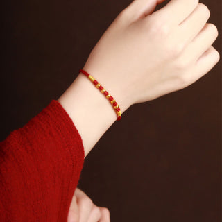 Buddha Gift 999 Gold Beads Luck King Kong Knot Handmade Braided Protection Bracelet