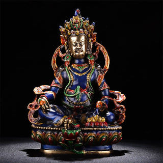 Buddha Gift Yellow Jambhala Bodhisattva Figurine Serenity Copper Statue Home Decoration