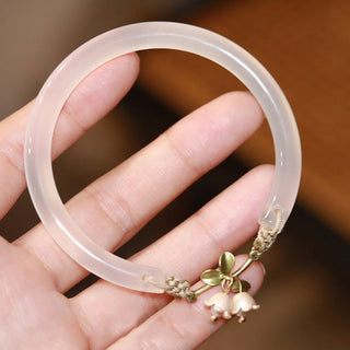 Buddha Gift Lily of the Valley Flower Happiness Strength Bracelet Bangle