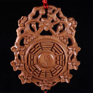 Buddha Gift Feng Shui Bagua Map Peach Wood Chinese Knotting Balance Energy Map