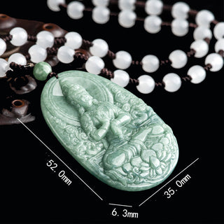 Buddha Gift Natural Jade Avalokitesvara Amulet Wealth Necklace Pendant