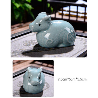 Buddha Gift Chinese Zodiac Wealth Ceramic Tea Pet Home Figurine Decoration