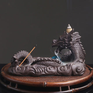 Buddha Gift Dragon Playing Ball Flower Protection Incense Burner Decoration
