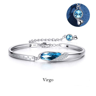 Buddha Gift 925 Silver Plated Copper 12 Constellations of the Zodiac Charm Bracelet