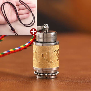 Buddha Gift Tibet Om Mani Padme Hum Shurangama Mantra Titanium Steel Wisdom Amulet Necklace Pendant