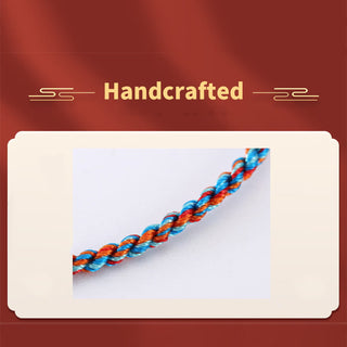 Buddha Gift 925 Sterling Silver Zongzi Pattern Luck Multicolored Handcrafted Bracelet