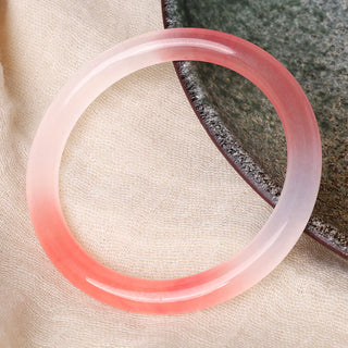 Buddha Gift Pink Golden Silk Jade Wealth Bracelet Bangle