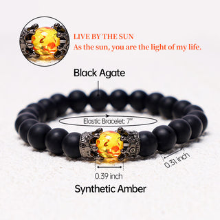 Buddha Gift Natural Stone King&Queen Crown Healing Energy Beads Couple Bracelet