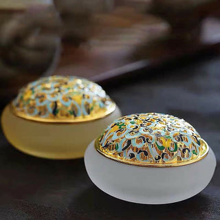 Buddha Gift Lotus Liuli Crystal Healing Meditation Incense Burner