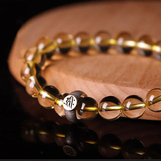Buddha Gift 925 Sterling Silver Chinese Zodiac Natal Buddha Citrine Protection Bracelet
