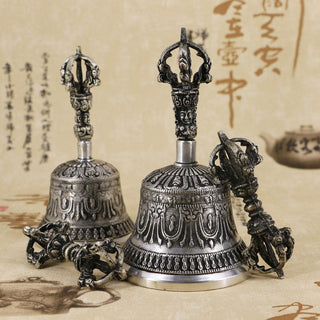 Buddha Gift Tibetan Meditation Bell and Vajra Dorje Copper Decoration Set