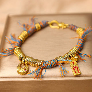 Buddha Gift Handmade Tibetan Lucky Fortune Multicolored Rope Braid Bracelet