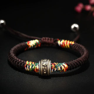 Buddha Gift 925 Sterling Silver Om Mani Padme Hum King Kong Knot Faith Bracelet