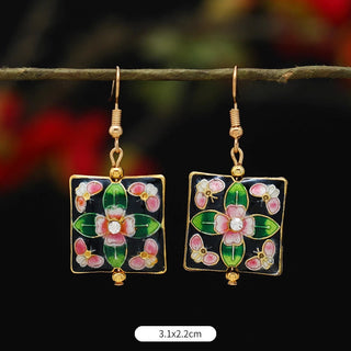 Buddha Gift Lotus Butterfly Flower Alloy Copper Enlightenment Drop Earrings