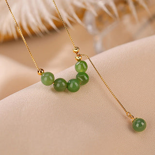 Buddha Gift 925 Sterling Silver Cyan Jade Beads Healing Necklace Pendant