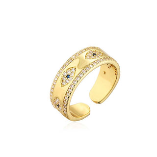 Buddha Gift Evil Eye Luck Blessing Copper Alloy Ring