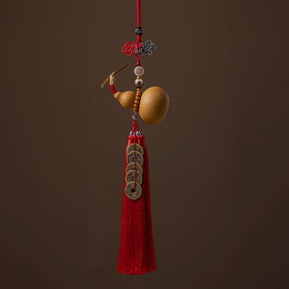 Buddha Gift Feng Shui Coins Gourd Chinese Knot Lucky Coins Five Emperor Money Wealth Tassels Decoration