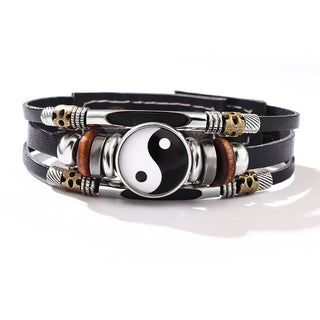 Buddha Gift Yin Yang Leather Balance Bracelet