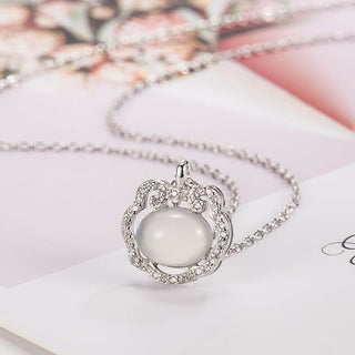 Buddha Gift Chalcedony Lock of Good Wishes Positive Necklace Pendant