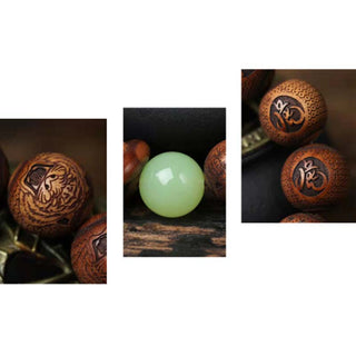 Buddha Gift Tibetan Rosewood Engraving Tiger Protection Bracelet