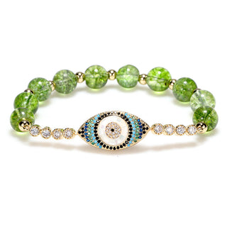 Buddha Gift Natural Peridot Evil Eye Abundance Bracelet